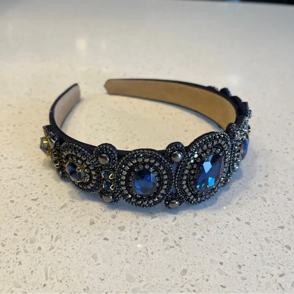 Gorgeous navy blue rhinestones Headband‎